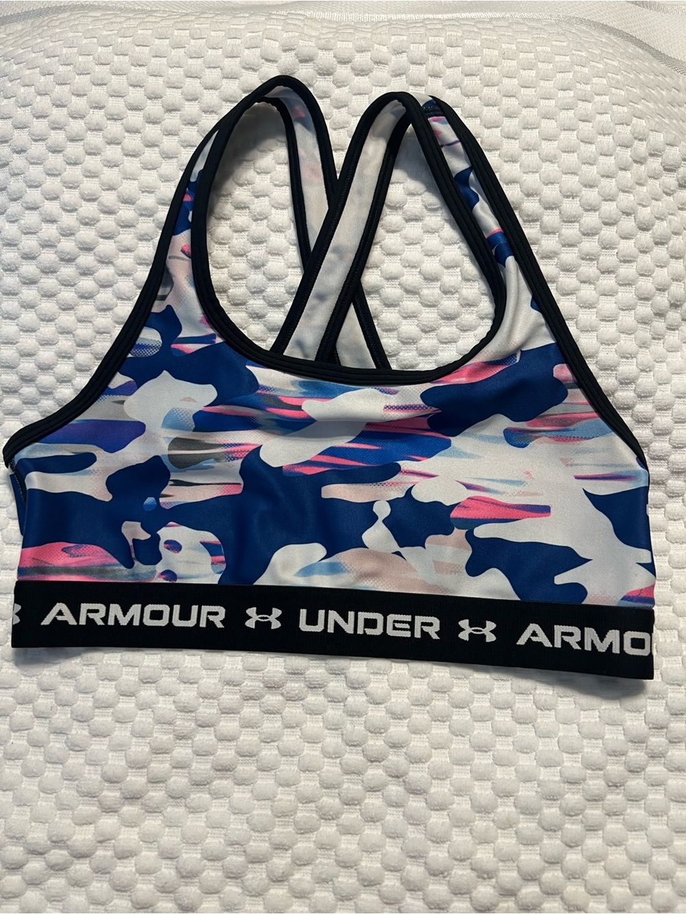Under Armour kids Blue Camo Sports Bra